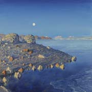 Sunrise by Vitus Lake Oil painting of Alaska Landscape by Artist Painter David Rosenthal